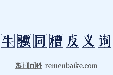 牛骥同槽反义词是什么意思的图片